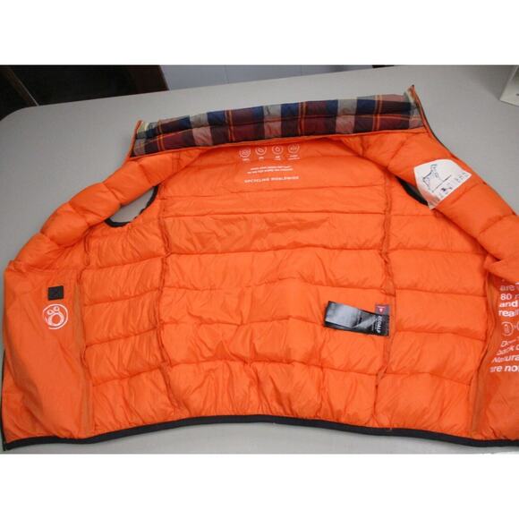 ECOALF Cardiff Vest Jacket Puffer Down Fill Primaloft Full Zip Tartan Plaid Logo - Picture 7 of 16